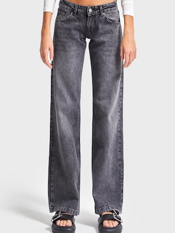 IT'S BASIC Regular Jeans 'Straight Low Rise Jeans' in Grijs: voorkant