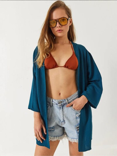 Bianco Lucci Kimono en S en pétrole, Vue avec produit