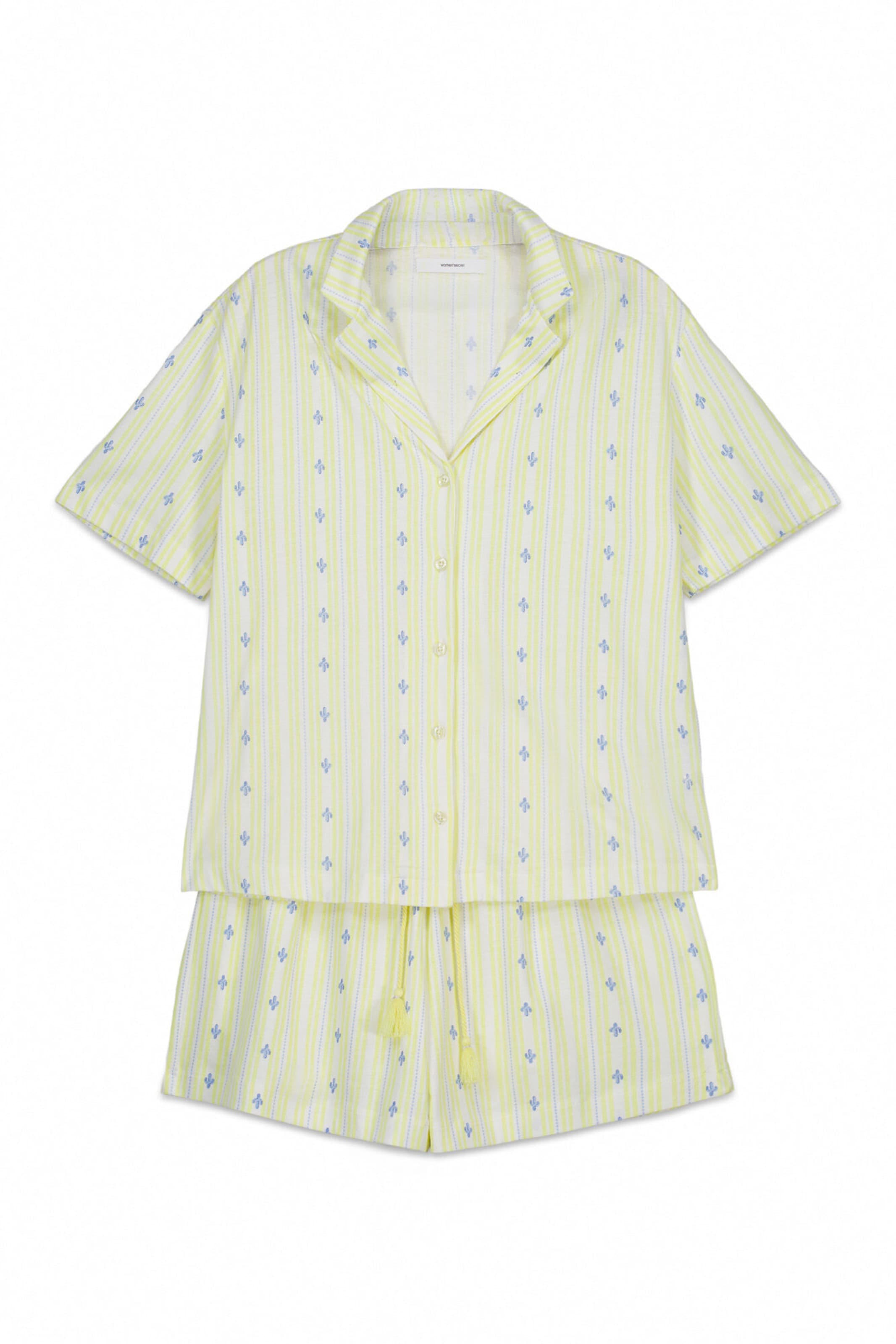 Women' Secret Korte pyjama in Geel: voorkant