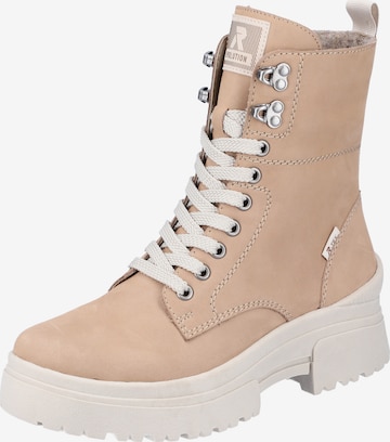 Rieker EVOLUTION Lace-Up Ankle Boots in Beige: front