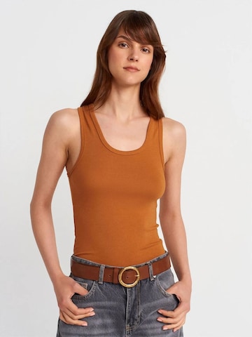 Dilvin Blouse in Brown: front