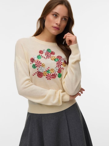 Pull-over 'VMNEW' VERO MODA en beige : devant