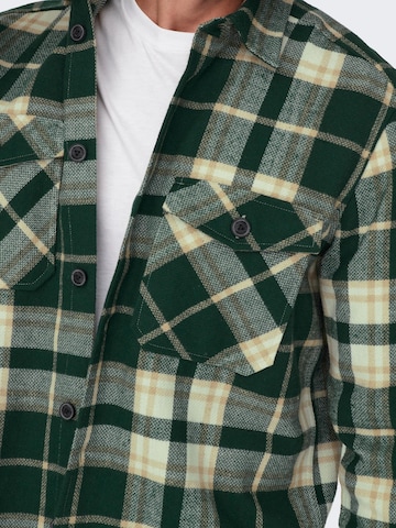 Only & Sons Regular fit Skjorta 'Milo' i grön
