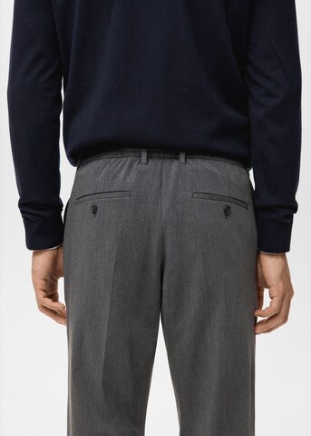 MANGO MAN Slim fit Pleated Pants 'Bologna' in Grey