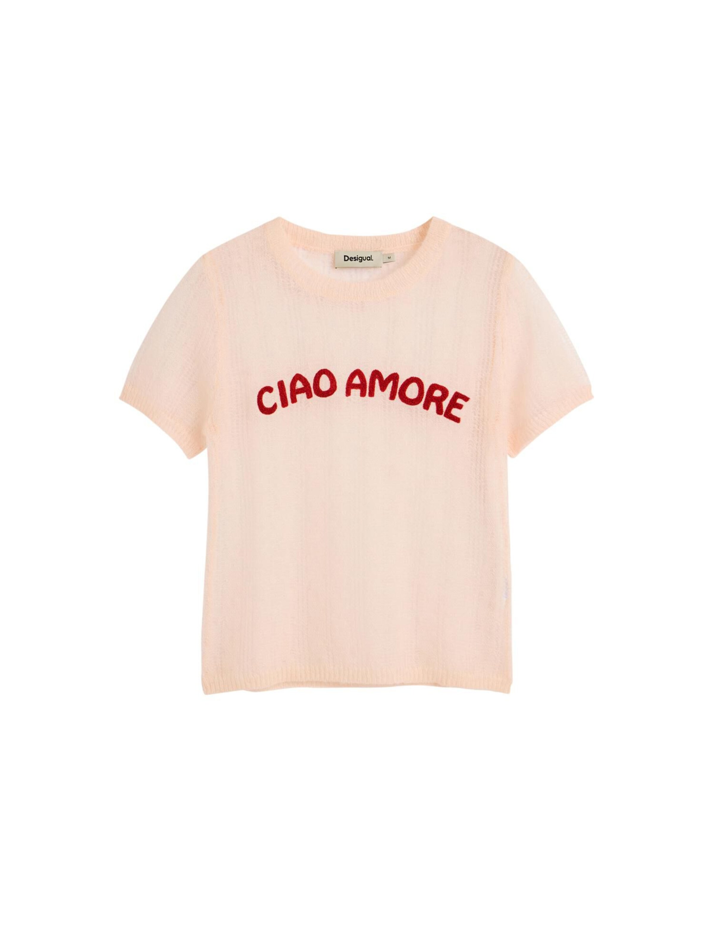 Desigual Sveter 'With Message', veľkosť L - rosé / tmavočervená, Produkt