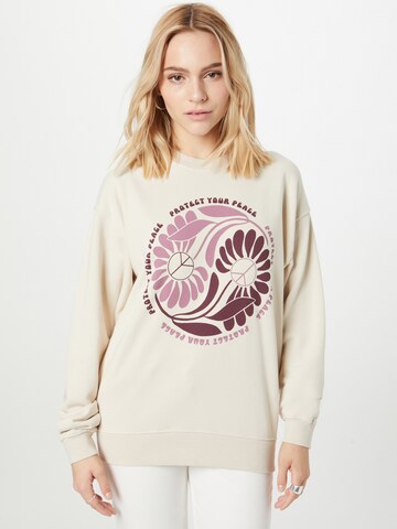 Sweat-shirt 'PROTECT' CATWALK JUNKIE en beige : devant