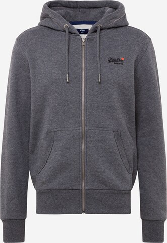 Veste de survêtement Superdry en gris : devant