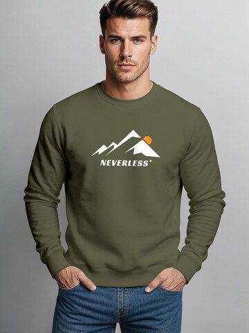 Neverless Sweatshirt 'Minimalistic Mountain'‌‌‌‌‌‌‌‌ in Grün: Vorderseite