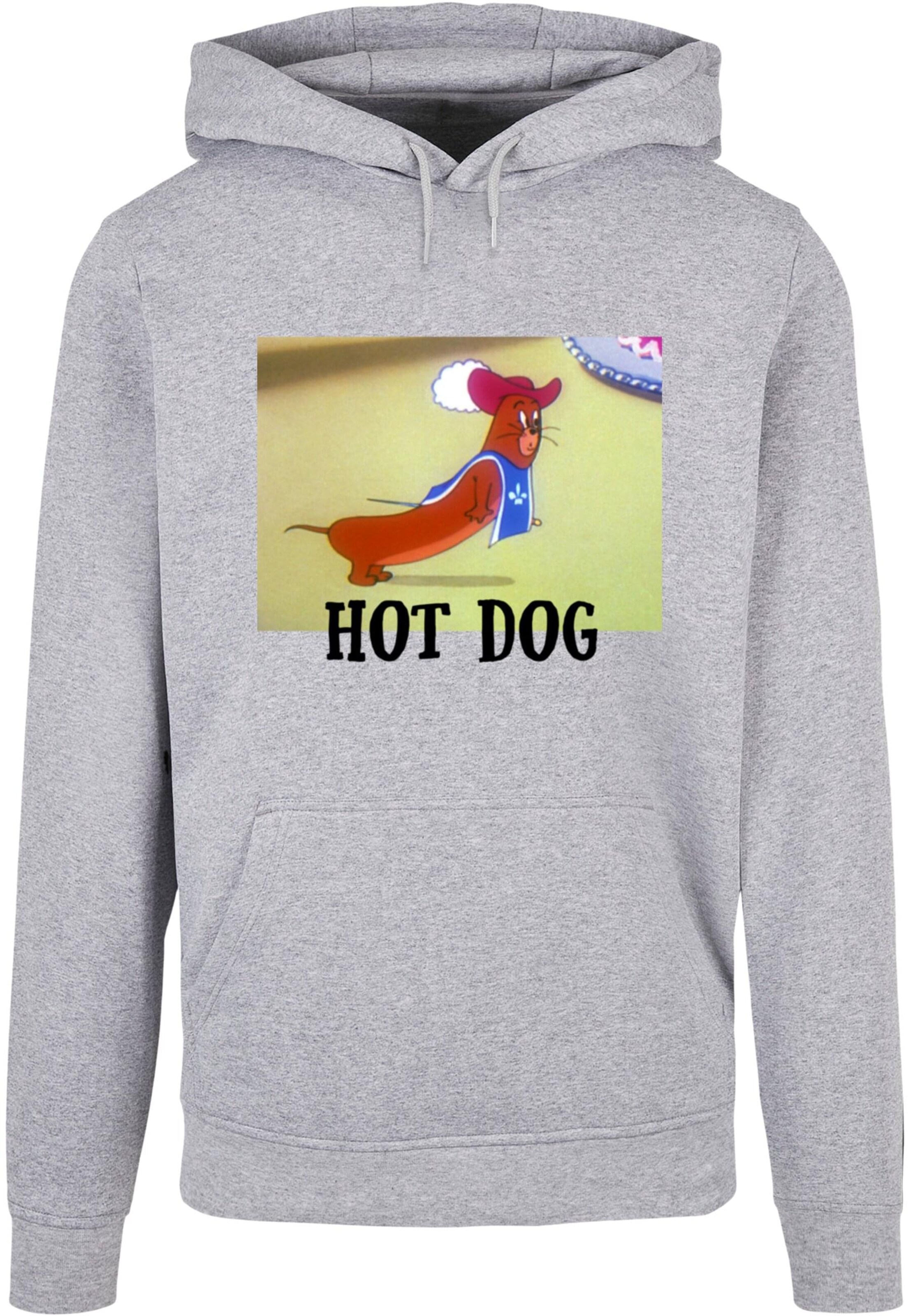 Sweat-shirt 'Tom and Jerry - Hot Dog' ABSOLUTE CULT en gris : devant