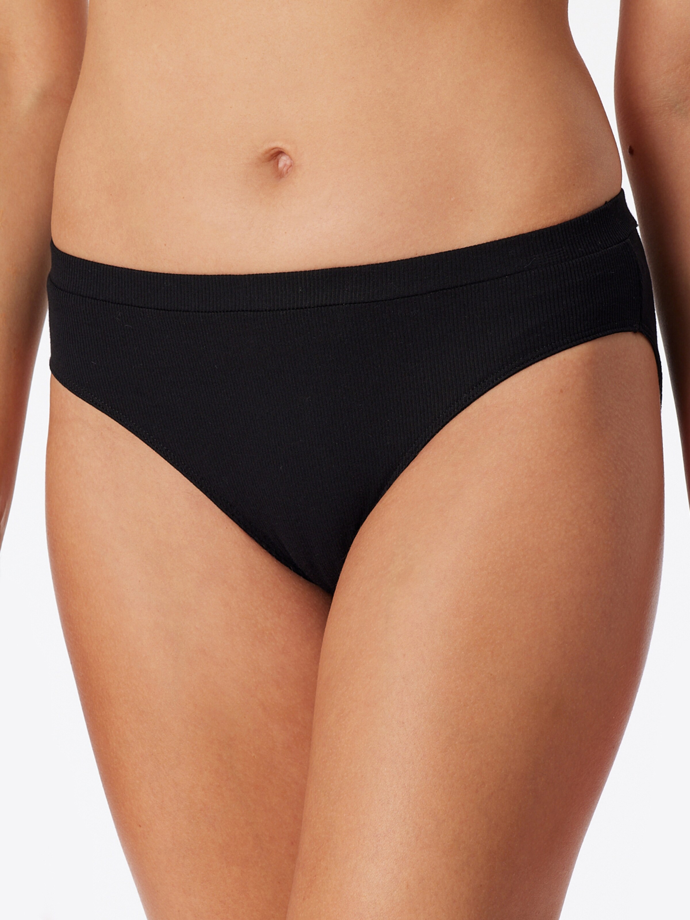 SCHIESSER Slip ' Pure Rib ' in Zwart: voorkant