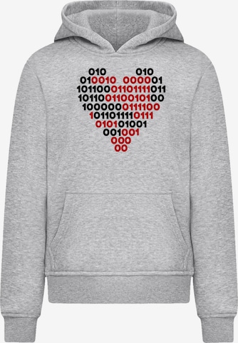 Sweat 'I Love You 01001001 Binary Code Herz Valentinstag' F4NT4STIC en gris : devant