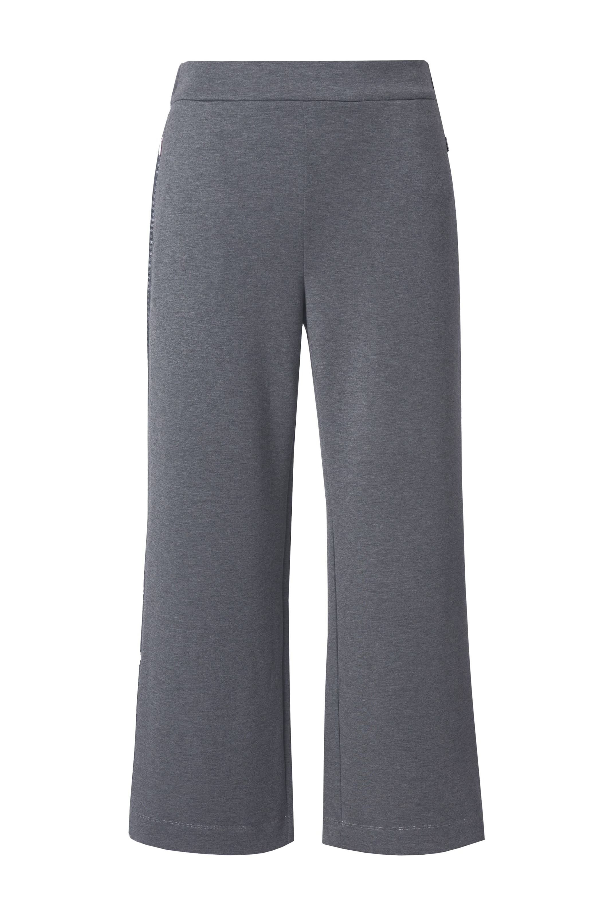 Ulla Popken Flared Joggingpak in Grijs: voorkant