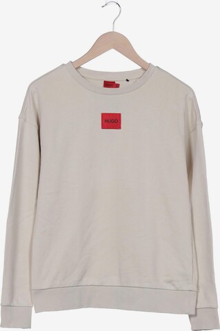 HUGO Sweatshirt & Zip-Up Hoodie in M in Beige: front