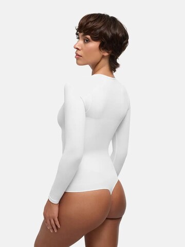 cfab - Body moldeador 'Clean Longsleeve Crewneck Sculpting Bodysuit with String' en blanco