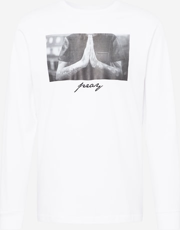 T-Shirt 'Pray' Mister Tee en blanc : devant