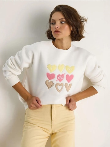 Sweat-shirt Bianco Lucci en blanc