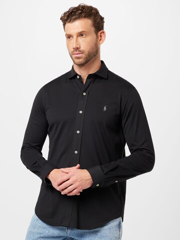 Polo Ralph Lauren Средняя посадка Рубашка в Черный: спереди