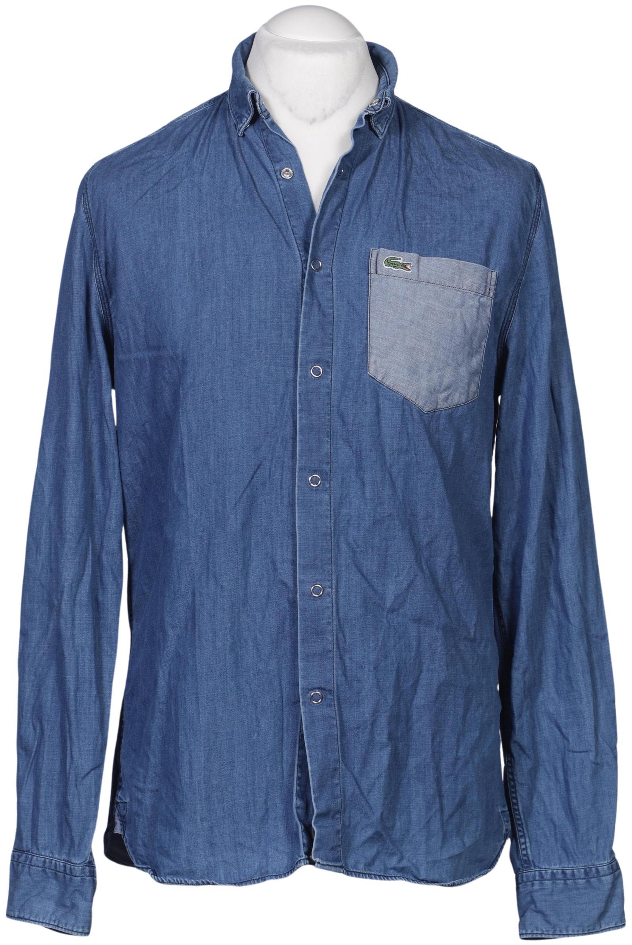 Lacoste LIVE Button Up Shirt in M in Blue: front