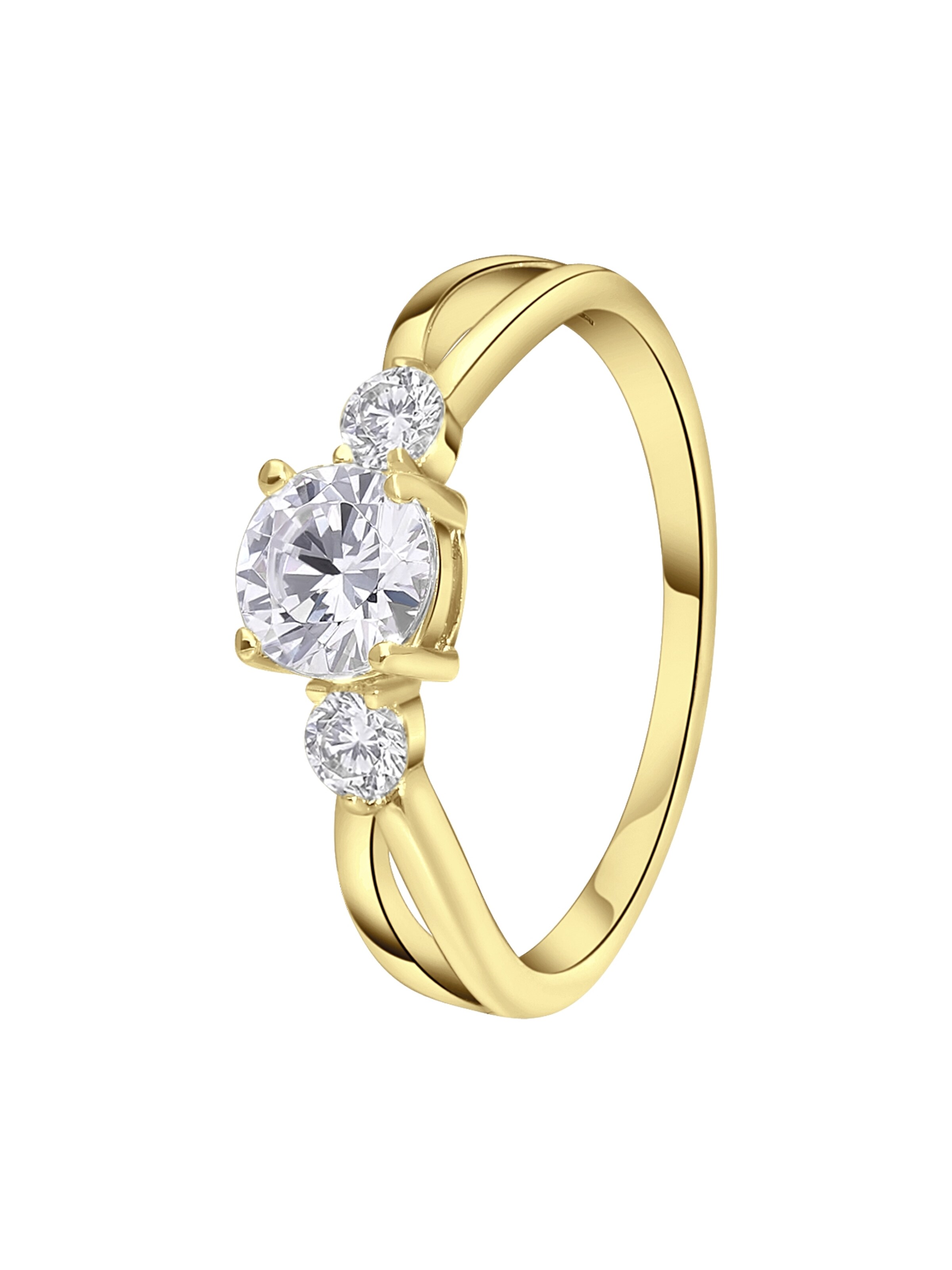 Lucardi Ring 'Klassisch' in Goud: voorkant