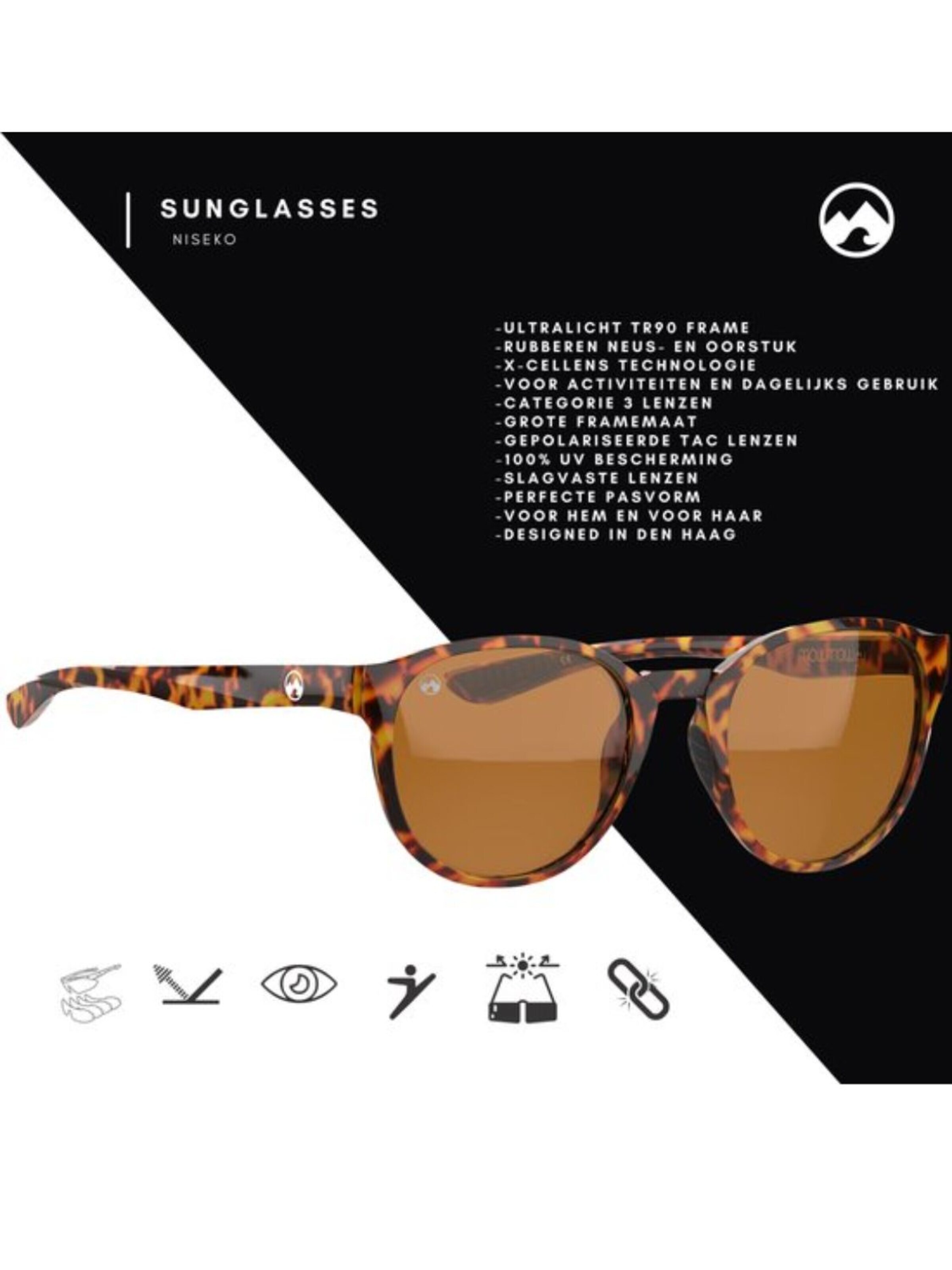 Mowmow Sportsonnenbrille 'MowMow Niseko Sunglasses - Polarized - Men - Women' in Braun