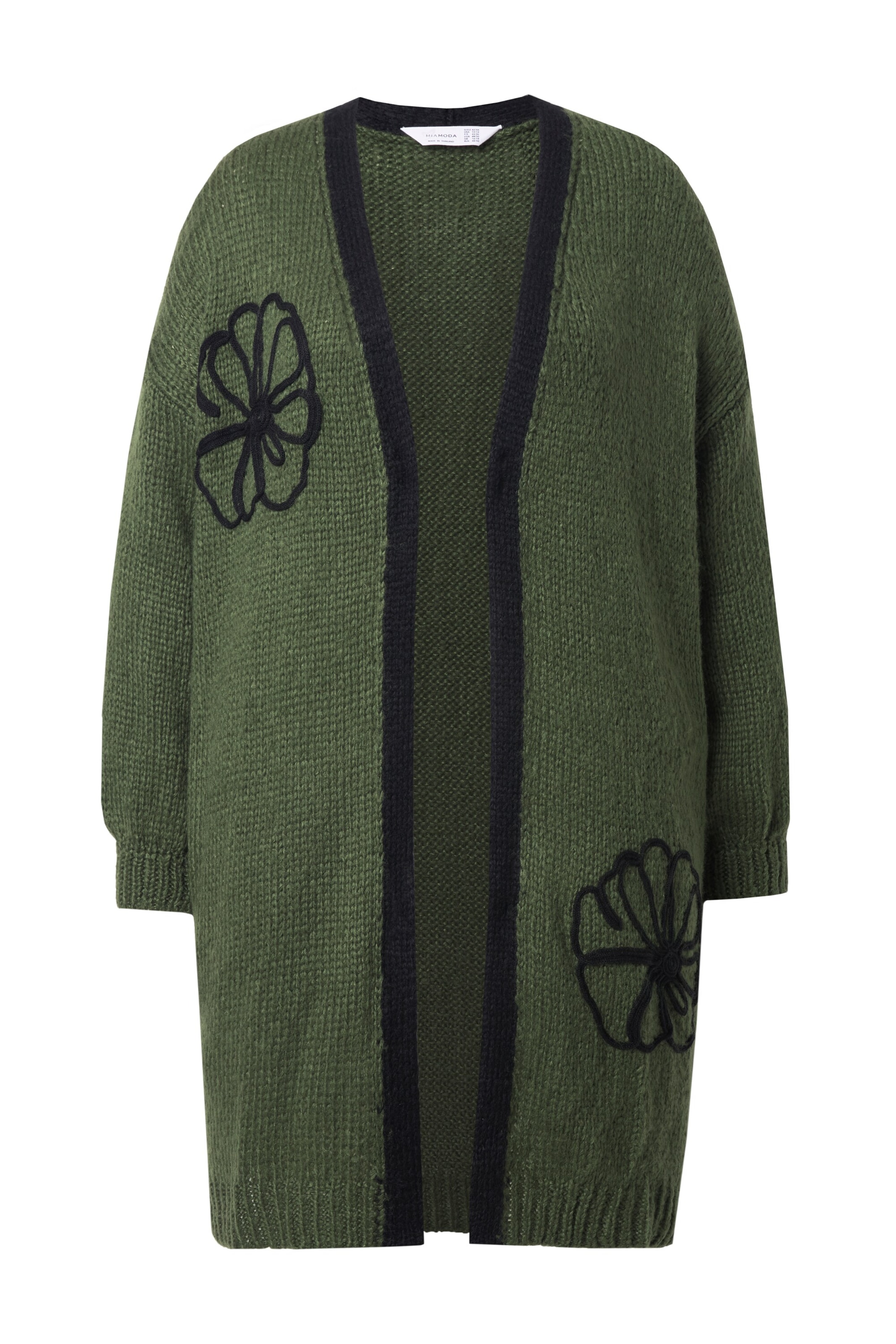 MIAMODA Knit cardigan in Green: front