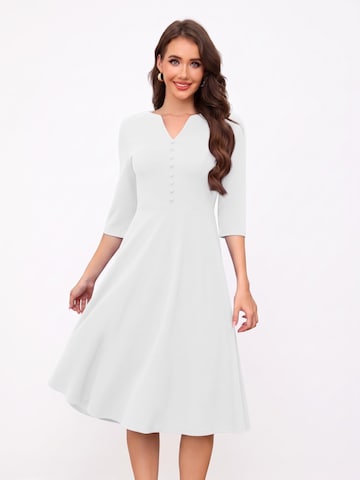 Zapaka Cocktail Dress in White: front