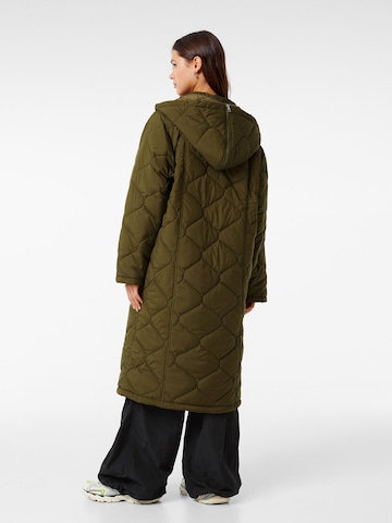 Bershka Between-Seasons Coat in Green