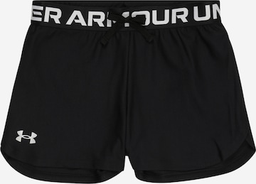 UNDER ARMOUR Regular Workout Pants 'Play Up' in Black: front