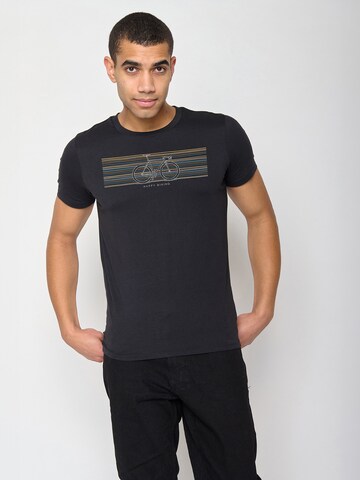 GREENBOMB Shirt 'Bike Happy' in Black: front