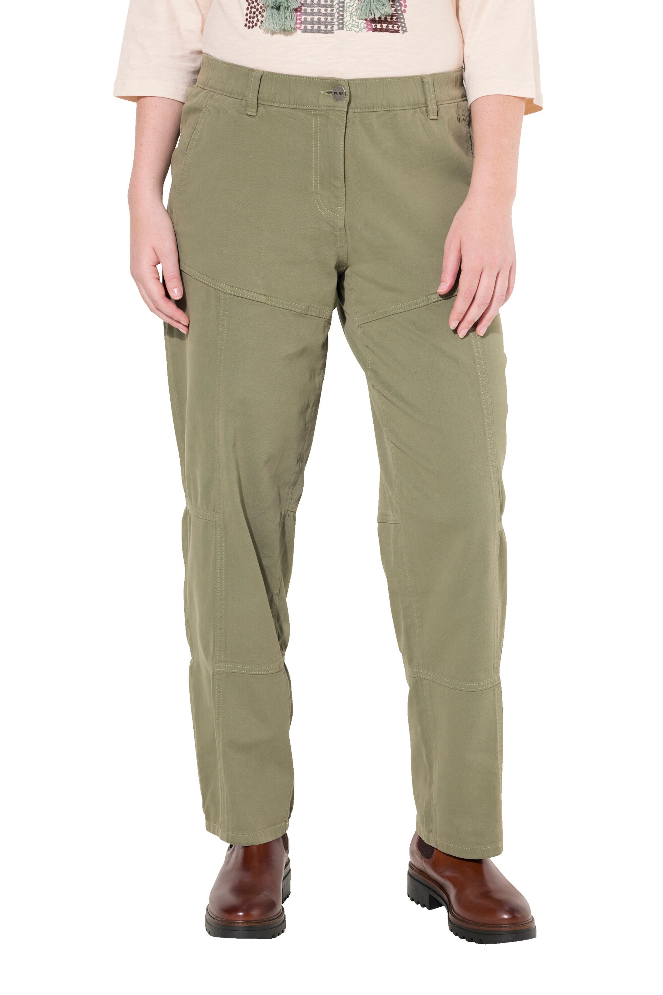 Ulla Popken Regular Hose in Grau: Vorderseite