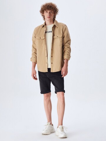 LTB Regular fit Button Up Shirt 'Sandro' in Beige