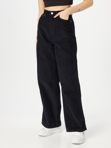 Wide Leg Pantalon 'Claire' Tommy Jeans en noir : devant