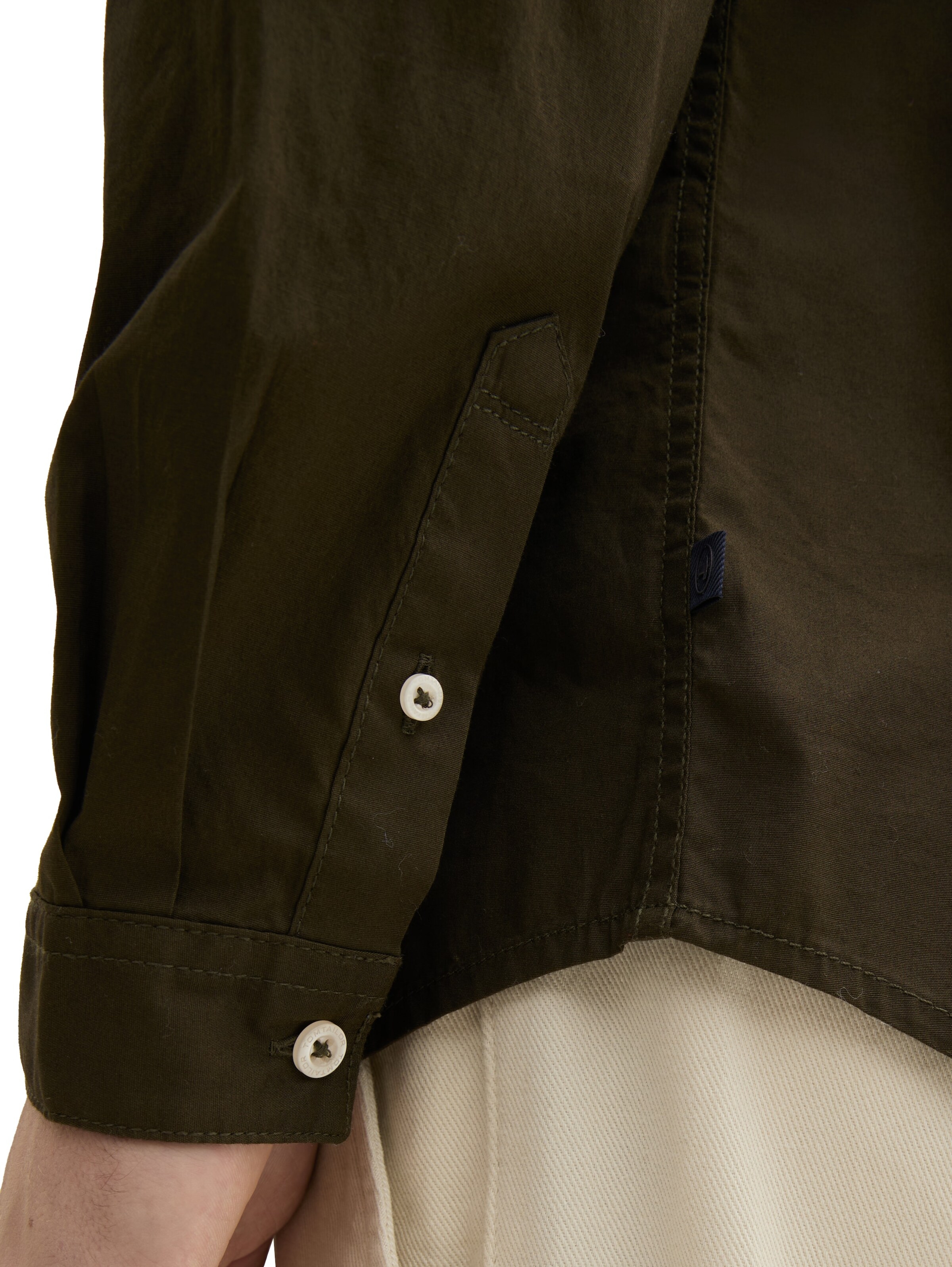 TOM TAILOR Comfort fit Button Up Shirt in Green