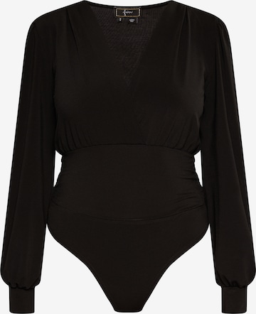 faina Shirt Bodysuit in Black: front