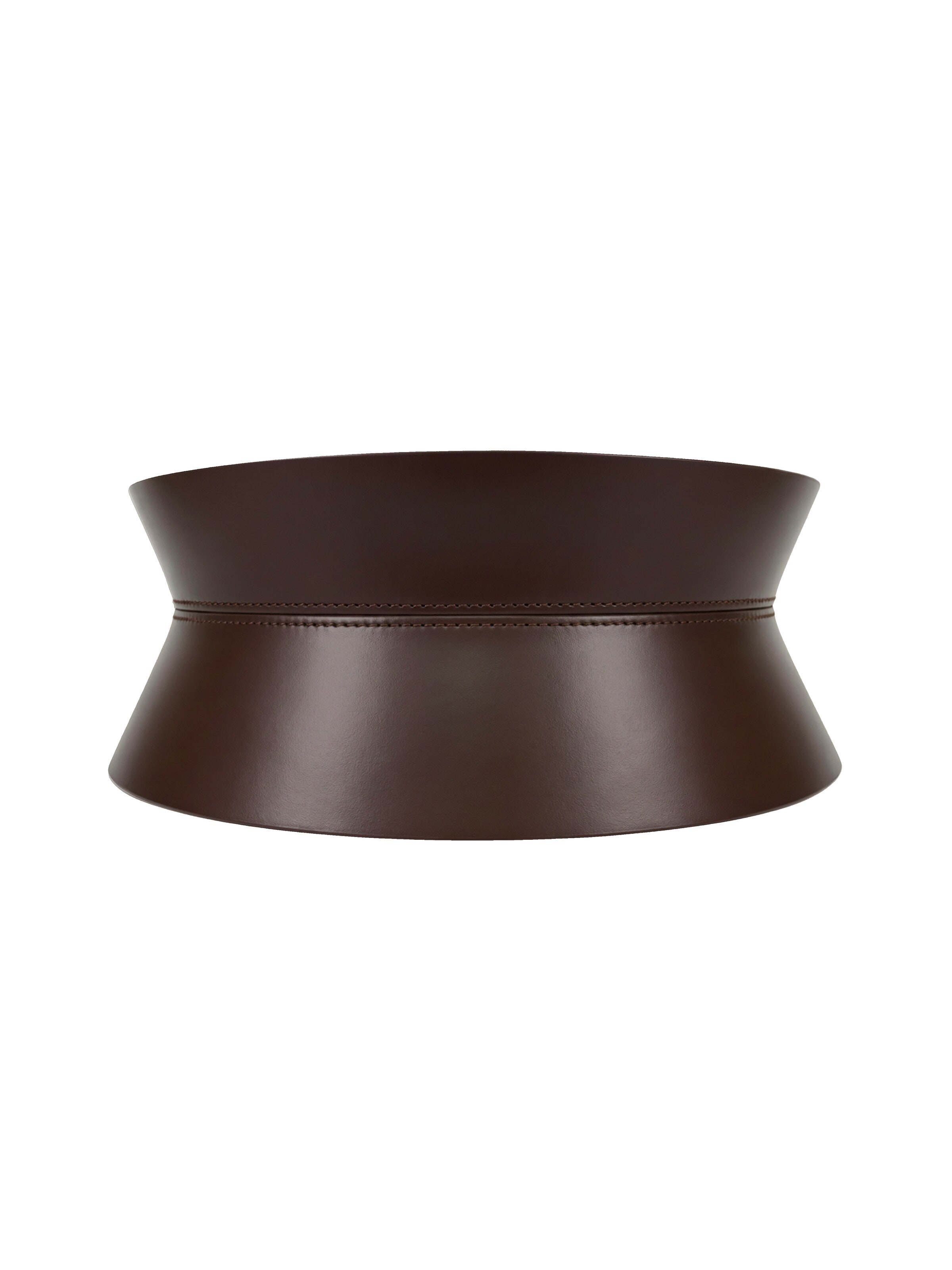 Haute Cuir Belt 'Rounded Hourglass Corset Belt' in Brown: front