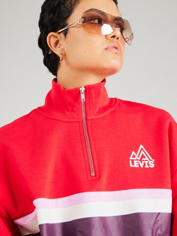 LEVI'S ® Mikina 'Graphic Cb Rue 1/4 Zip' - Červená