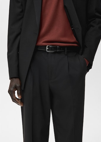 MANGO MAN Loose fit Pleat-Front Pants in Black