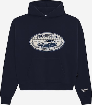 Sweat-shirt Prohibited en bleu : devant