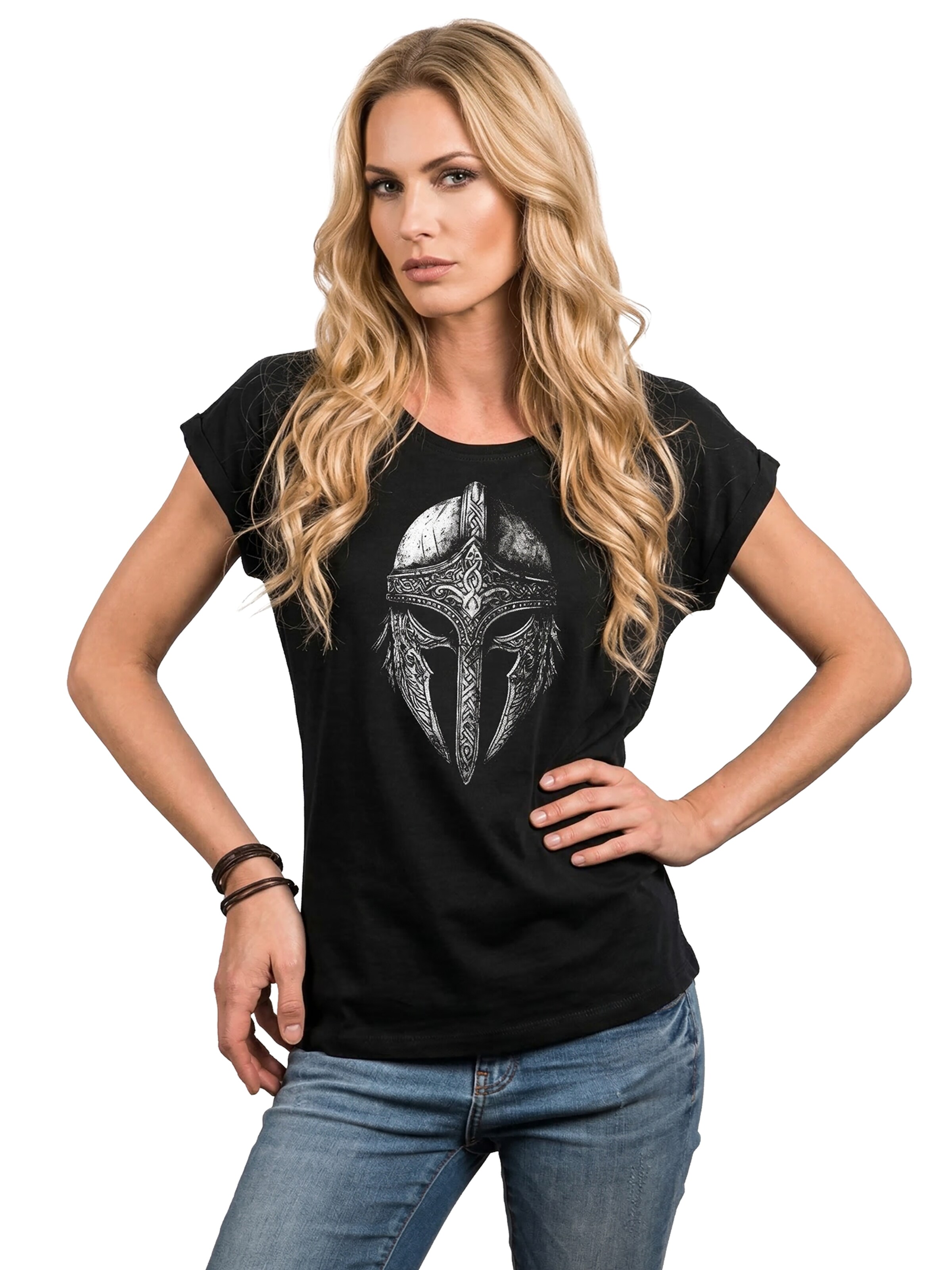 MAKAYA Shirt 'Vikinger Helm' in Black: front