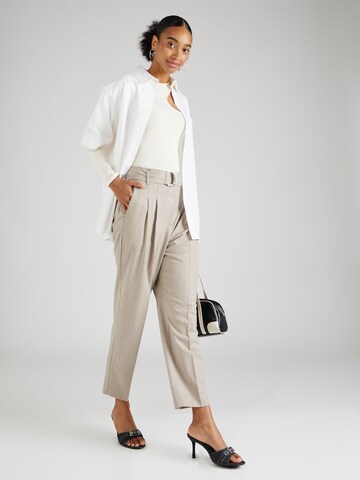 BOSS Black Slim fit Pleated Pants 'Tapiah' in Beige