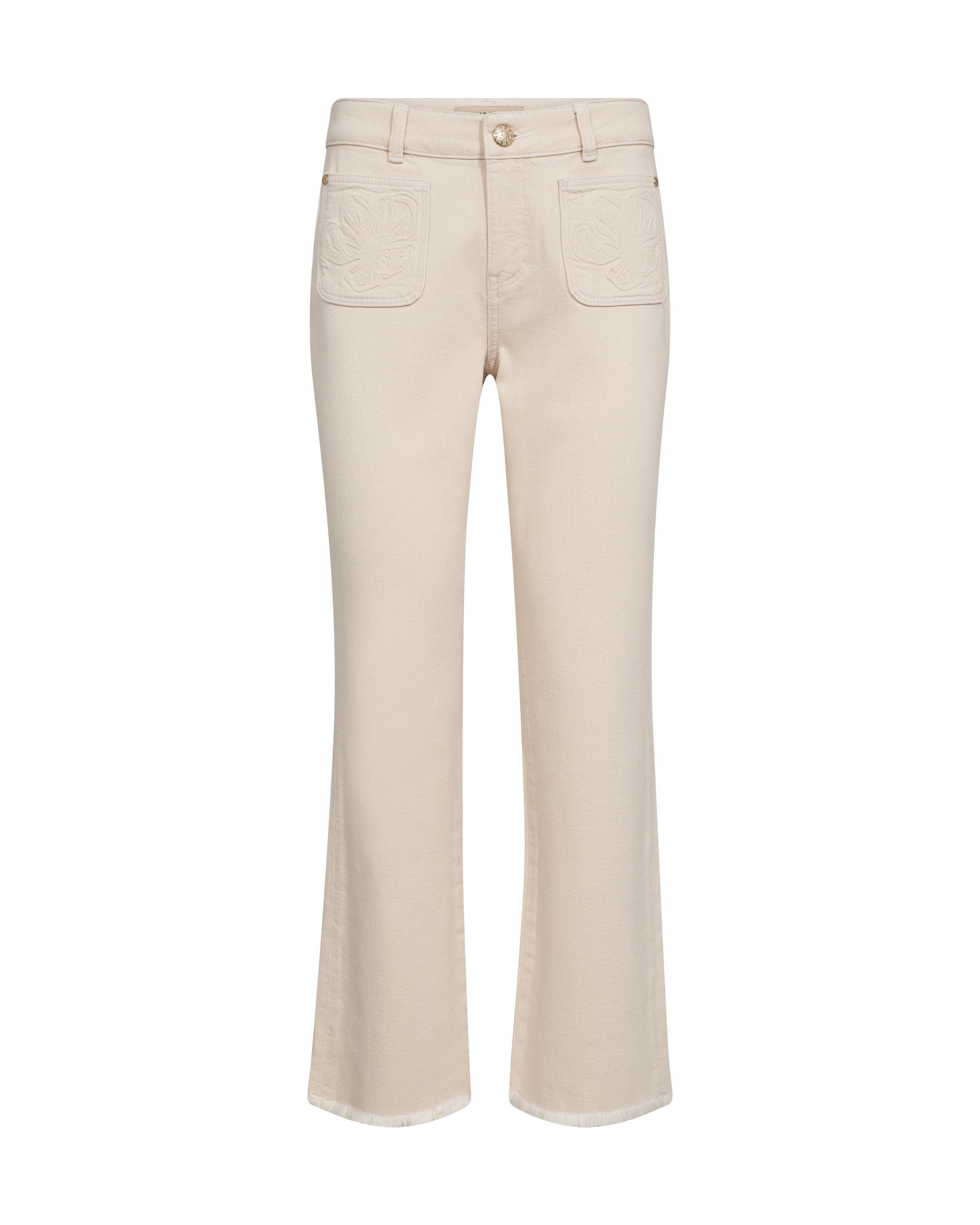 Regular Jean 'Ashley Blossom' MOS MOSH en beige : devant