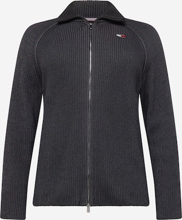 Tommy Jeans Curve Knit Cardigan in Black: front