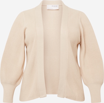 Cardigan 'Ammy' Selected Femme Curve en beige : devant