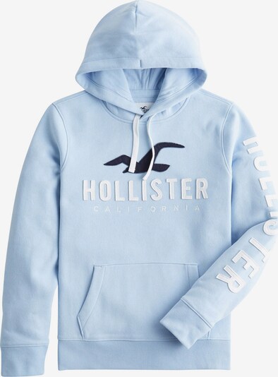 HOLLISTER Sweat-shirt en bleu marine / bleu clair / blanc, Vue avec produit