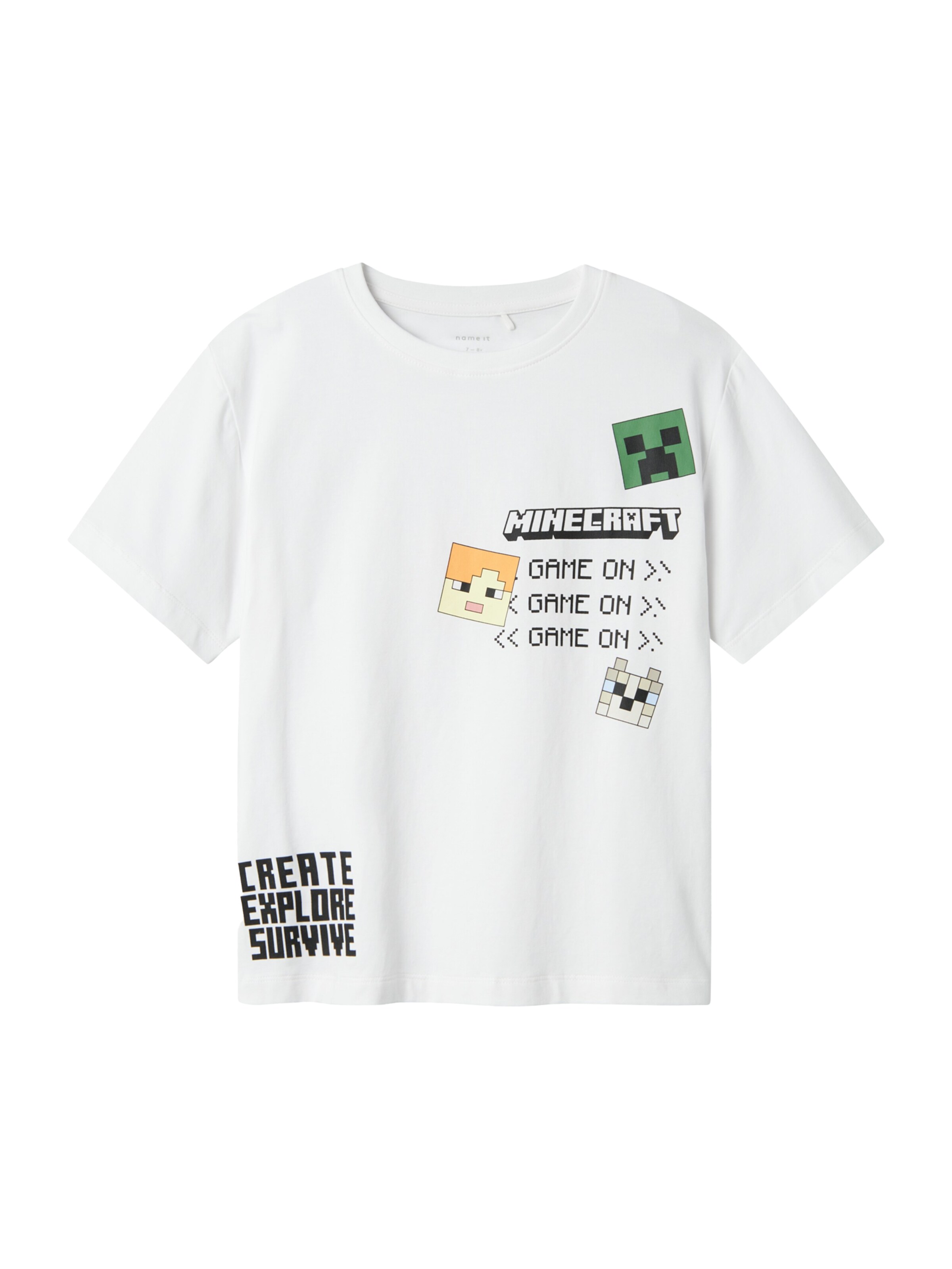NAME IT T-Shirt 'Jafar Minecraft' in Weiß: Vorderseite