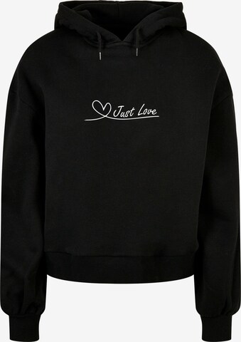 Merchcode Sweatshirt 'Just love' in Zwart: voorkant