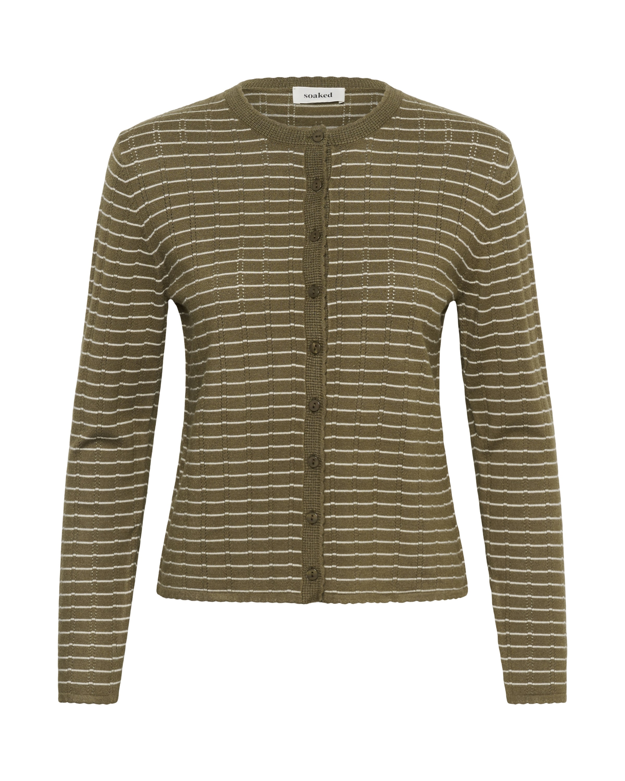 Cardigan SOAKED IN LUXURY en vert : devant