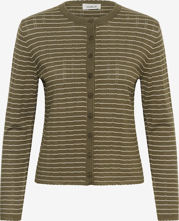 Cardigan SOAKED IN LUXURY en vert : devant