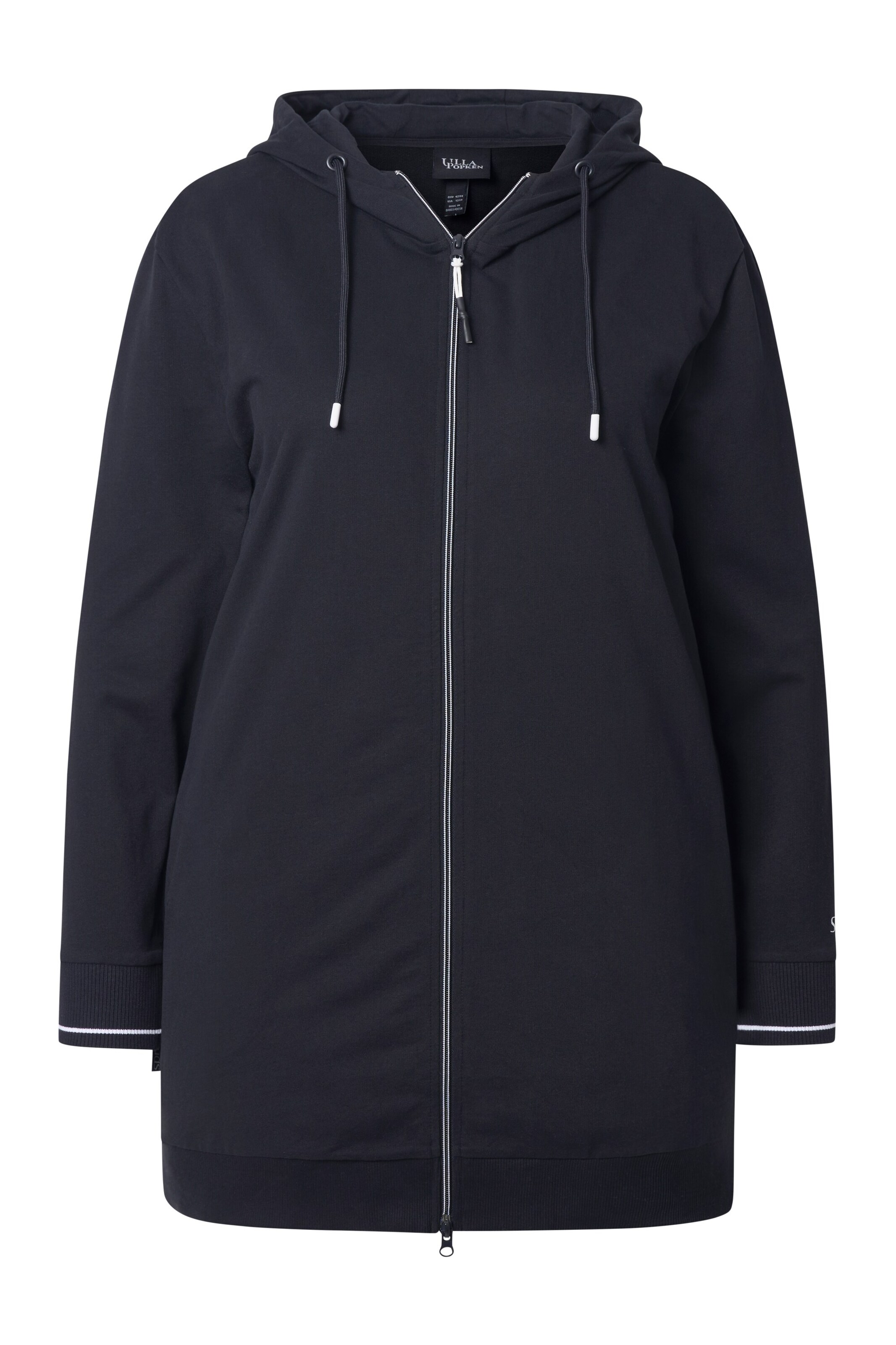 Ulla Popken Sweatjacke in Schwarz: Vorderseite