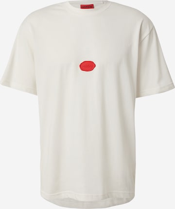 HUGO Μπλουζάκι 'Divis' σε μπεζ: μπροστά